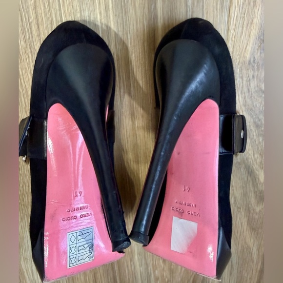 Massimo Dogama Black Suede Platform Mary Jane Heels Made in Italy EU 41 - Picture 7 of 8